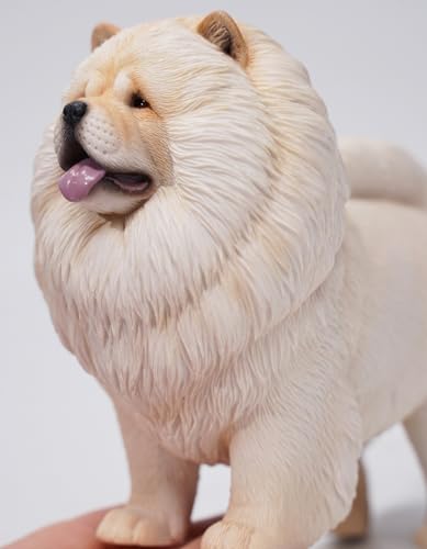Figura de perro coleccionable JXK: Chow Chow, pintada a mano por expertos, realista, de resina segura, miniatura a escala 1:6.