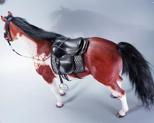 Figura de caballo coleccionable JXK: Caballo americano de pintura blanca pardusca, pintado a mano por expertos, resina realista y segura, miniatura a escala 1:6.