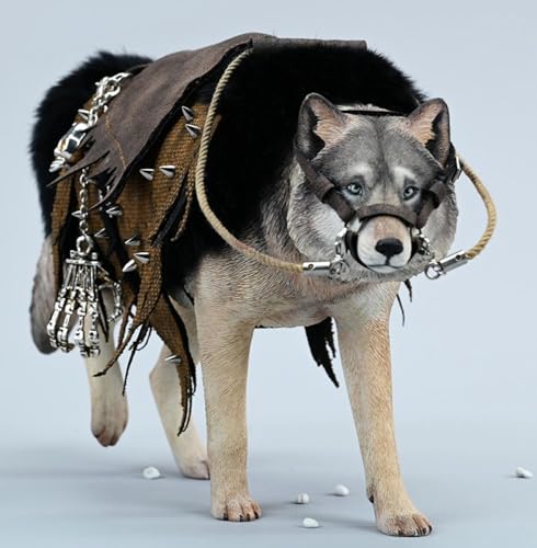 Figura de lobo coleccionable JXK: Lobo gris común, pintada a mano por expertos, realista, resina segura, miniatura a escala 1:6, JXK223A1