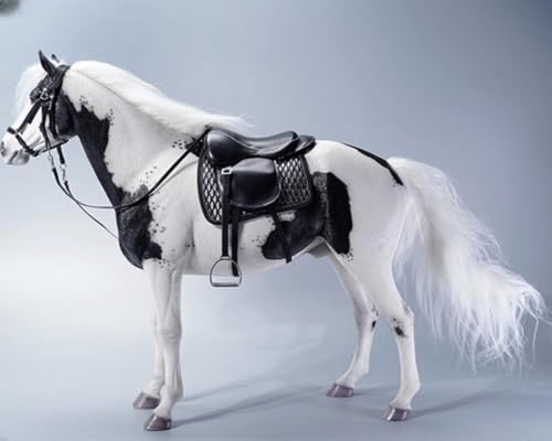 Figura de caballo coleccionable JXK: Caballo americano de pintura blanca pardusca, pintado a mano por expertos, resina realista y segura, miniatura a escala 1:6.