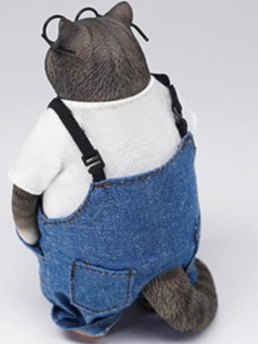 Figura de gato coleccionable JXK: Fat Cat 2.0, pintada a mano por expertos, realista, de resina segura, miniatura a escala 1:6.