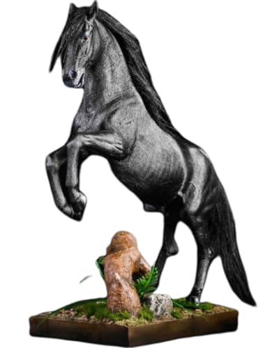 Figura de caballo coleccionable JXK: Caballo de sangre caliente Hanover, pintado a mano por expertos, resina realista y segura, miniatura a escala 1:12.