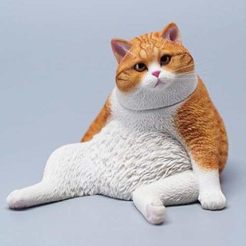 Figura de gato coleccionable JXK: Lazy Cat 5.0, pintada a mano por expertos, realista, de resina segura, miniatura a escala 1:6.