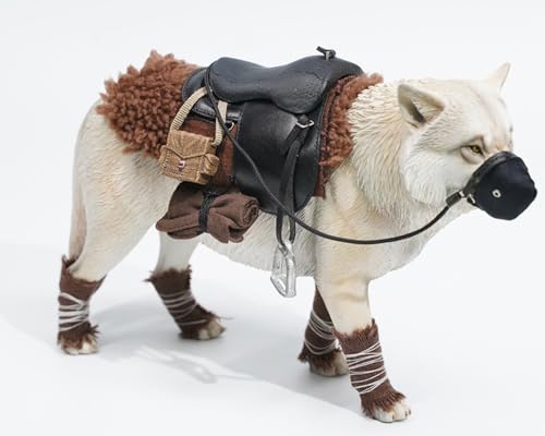 Figurine de loup de collection JXK : loup tibétain, peinte à la main avec expertise, réaliste, en résine sûre, figurine animale miniature à l'échelle 1:6