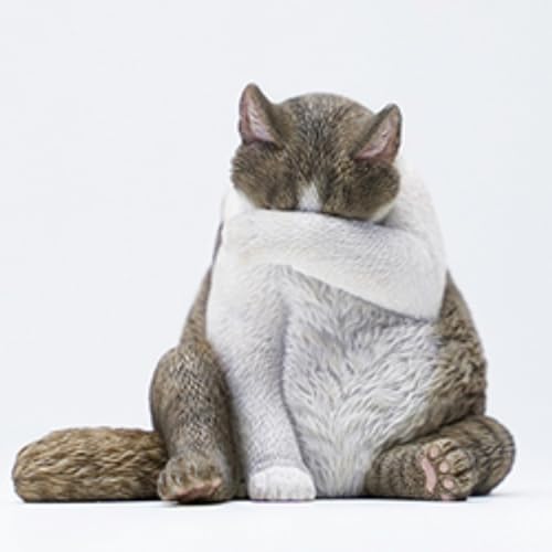 Figura de gato coleccionable JXK: Lazy Cat 6.0, pintada a mano por expertos, realista, de resina segura, miniatura a escala 1:6.