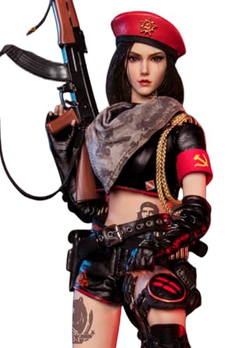 FLAGSET Collectible Figure Full Set: Red Alert Mobilize Troops, Nastya, Anime Style, Seamless Design, 1:6 Scale Miniature Female Action Figurine 73048A