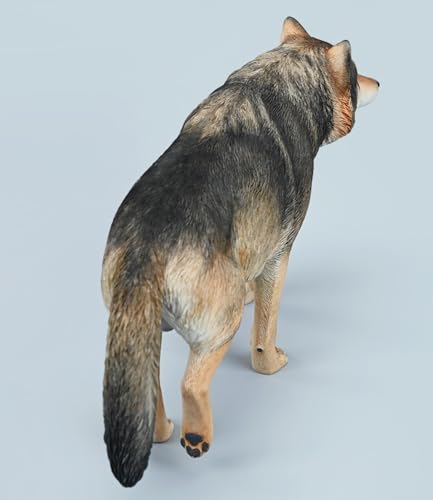 Figura de lobo coleccionable JXK: Lobo gris común, pintada a mano por expertos, realista, resina segura, miniatura a escala 1:6, JXK223A1