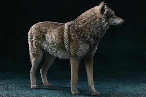 Figura de lobo coleccionable JXK: Lobo ártico, pintada a mano por expertos, realista, resina segura, miniatura a escala 1:6