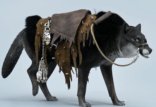 Figura de lobo coleccionable JXK: Lobo gris común, pintada a mano por expertos, realista, resina segura, miniatura a escala 1:6, JXK223A1