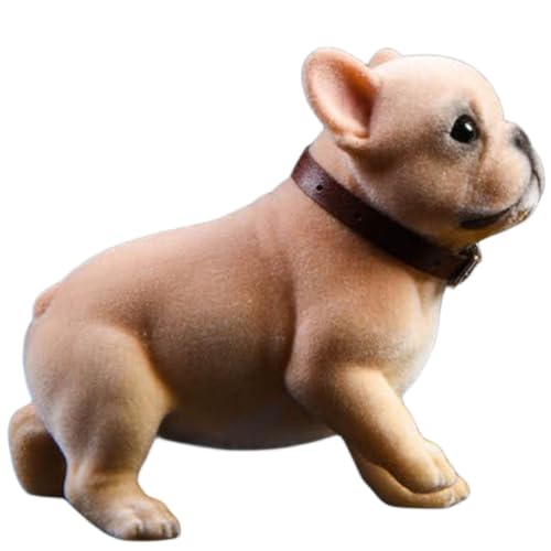 JXK Collectible Dog Figure: Bulldog, Expertly Hand-Painted, Lifelike, Safe Resin, 1:6 Scale Miniature Animal Figurine