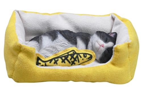 Figura de gato coleccionable JXK: Gato letárgico, pintada a mano por expertos, realista, resina segura, miniatura a escala 1:6.