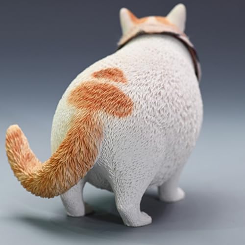 Figura de gato coleccionable JXK: Gato gordo con cabeza cambiante, pintada a mano por expertos, resina realista y segura, miniatura a escala 1:6.