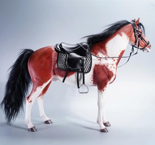 Figura de caballo coleccionable JXK: Caballo americano de pintura blanca pardusca, pintado a mano por expertos, resina realista y segura, miniatura a escala 1:6.
