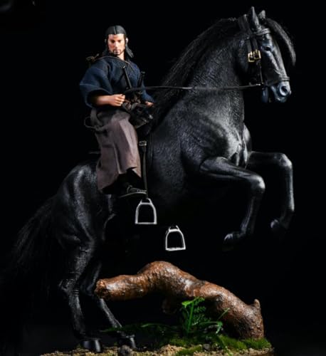 Figura de caballo coleccionable JXK: Caballo de sangre caliente Hanover, pintado a mano por expertos, resina realista y segura, miniatura a escala 1:12.