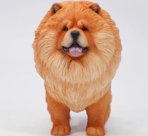 Figura de perro coleccionable JXK: Chow Chow, pintada a mano por expertos, realista, de resina segura, miniatura a escala 1:6.