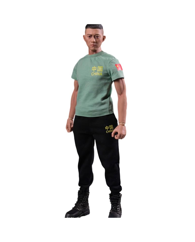 Ropa para muñeco masculino a escala 1/6: Conjunto de entrenamiento especial para aficionados militares verdes para figura de acción coleccionable de 12 pulgadas SA005 (A)