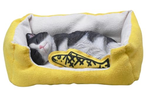 Figura de gato coleccionable JXK: Gato letárgico, pintada a mano por expertos, realista, resina segura, miniatura a escala 1:6.