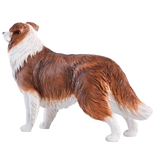 Figurine de chien de collection JXK : Border Collie, peinte à la main avec expertise, réaliste, en résine sûre, figurine animale miniature à l'échelle 1:6