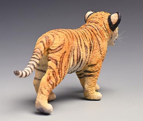 Figura de tigre coleccionable JXK: Pequeño tigre, pintado a mano por expertos, resina realista y segura, miniatura a escala 1:6 JXK105