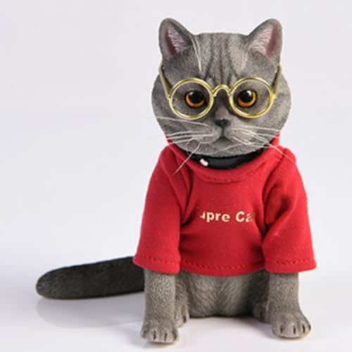 Figura de gato coleccionable JXK: American Shorthair, pintada a mano por expertos, realista, resina segura, miniatura a escala 1:3.