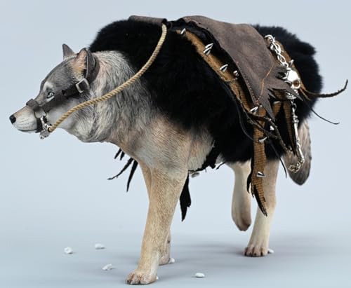 Figura de lobo coleccionable JXK: Lobo gris común, pintada a mano por expertos, realista, resina segura, miniatura a escala 1:6, JXK223A1