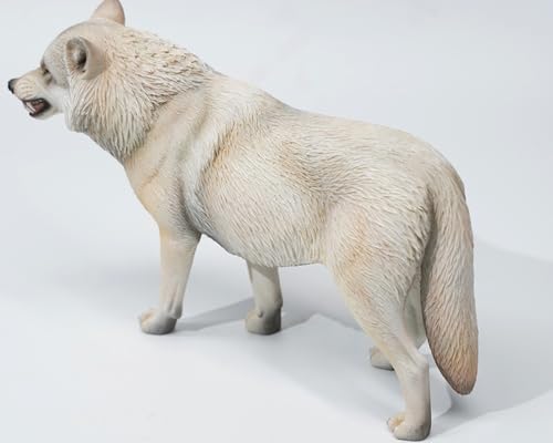 Figurine de loup de collection JXK : loup tibétain, peinte à la main avec expertise, réaliste, en résine sûre, figurine animale miniature à l'échelle 1:6