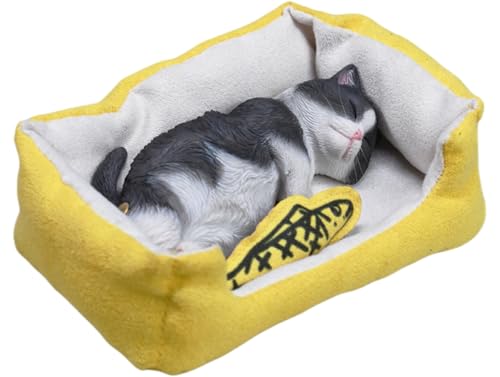 Figura de gato coleccionable JXK: Gato letárgico, pintada a mano por expertos, realista, resina segura, miniatura a escala 1:6.