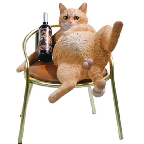Figura de gato coleccionable JXK: Gato borracho, pintada a mano por expertos, realista, resina segura, miniatura a escala 1:6