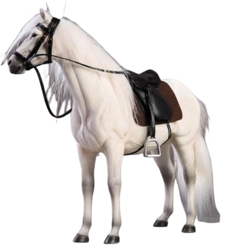 Figura de caballo coleccionable JXK: Caballo de sangre caliente, pintado a mano por expertos, resina realista y segura, miniatura a escala 1:12.