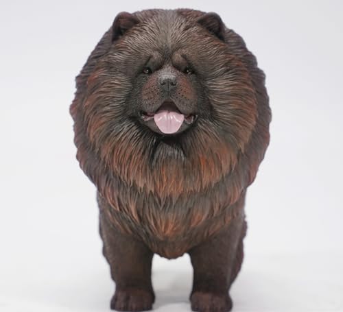 Figura de perro coleccionable JXK: Chow Chow, pintada a mano por expertos, realista, de resina segura, miniatura a escala 1:6.