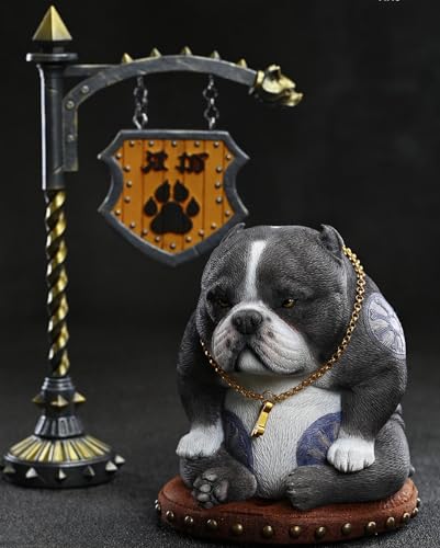 Figura de perro coleccionable JXK: Perro de Street Fighter, miniatura de animal a escala 1:12