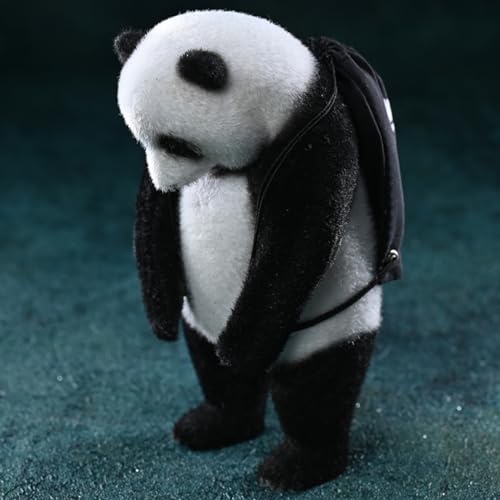 Figura de panda coleccionable JXK: Panda Flocking 2.0, pintada a mano por expertos, realista, de resina segura, miniatura a escala 1:12.