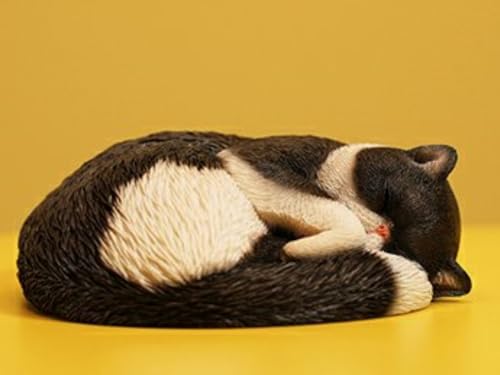 Figura de gato coleccionable JXK: Sleepy Cat 3.0, pintada a mano por expertos, realista, de resina segura, miniatura a escala 1:6.