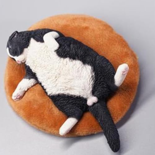 Figura de gato coleccionable JXK: Gato letárgico, pintada a mano por expertos, realista, resina segura, miniatura a escala 1:6.