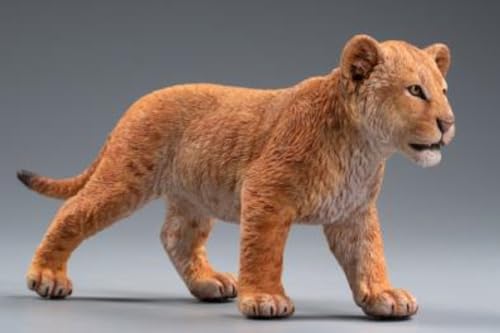 Figura de león coleccionable JXK: Simba y Nana, pintada a mano por expertos, realista, resina segura, miniatura a escala 1:6