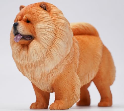 Figura de perro coleccionable JXK: Chow Chow, pintada a mano por expertos, realista, de resina segura, miniatura a escala 1:6.