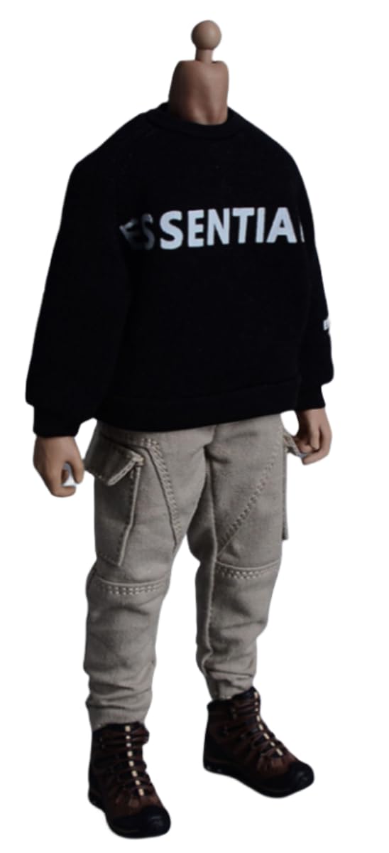 Figura a escala 1/12 Ropa para muñeca: Pantalones estrechos de color blanco grisáceo Accesorio coleccionable