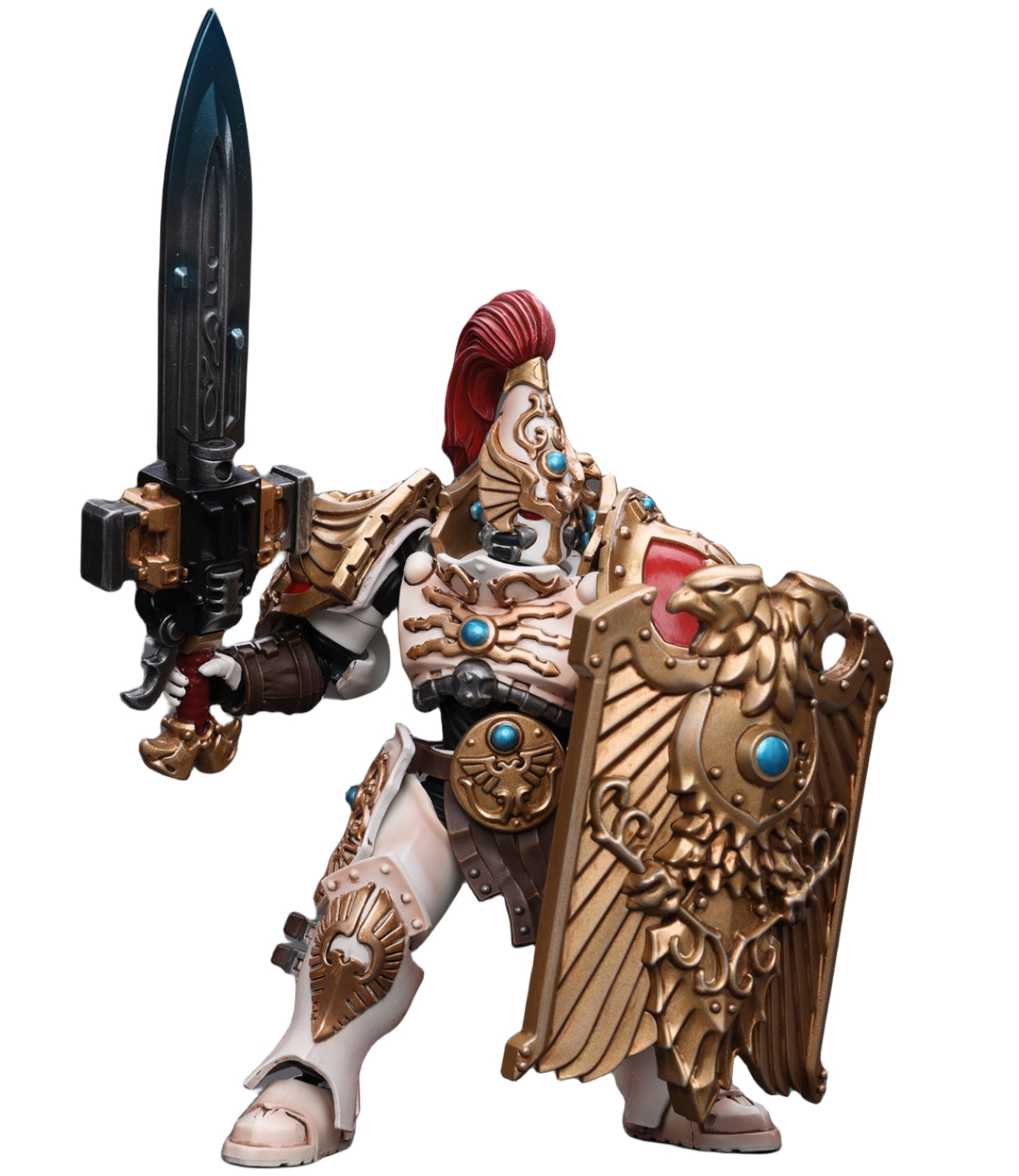 JoyToy 40K : Figurines d'action Adeptus Custodes Solar Watch Custodian Guard avec Sentinel Blade et Praesidium Shield