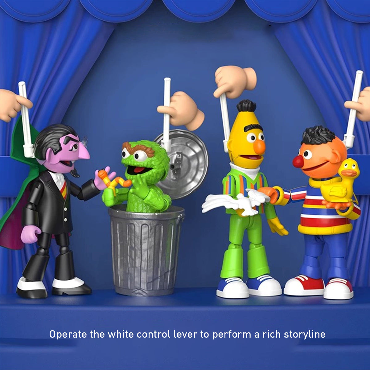 BLOKEES, Series 2 Sesame Street Partners Magical Edition Oscar/Ernie/Bert Action Figure