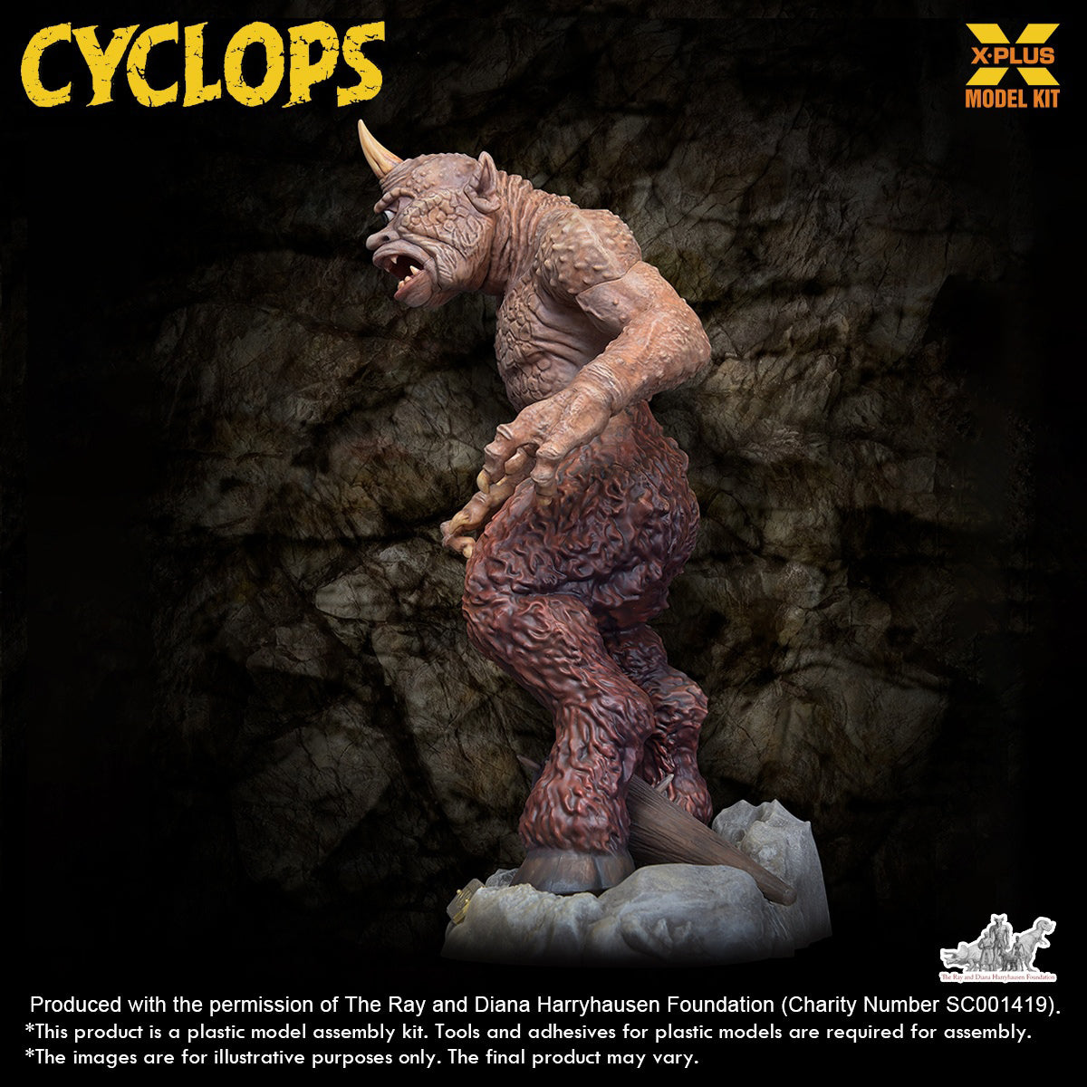 X-PLUS, Ray Harryhausen Series Cyclops Unpainted White Mold, Model Kits Assembly
