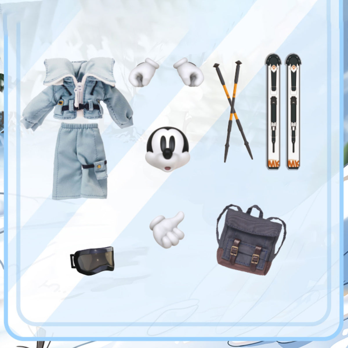 MORSTORM Disney Snow Board Club: Captain Mickey/Minnie Student/Coach Donald Duck/Daisy Student/Goofy Player Art Figurine