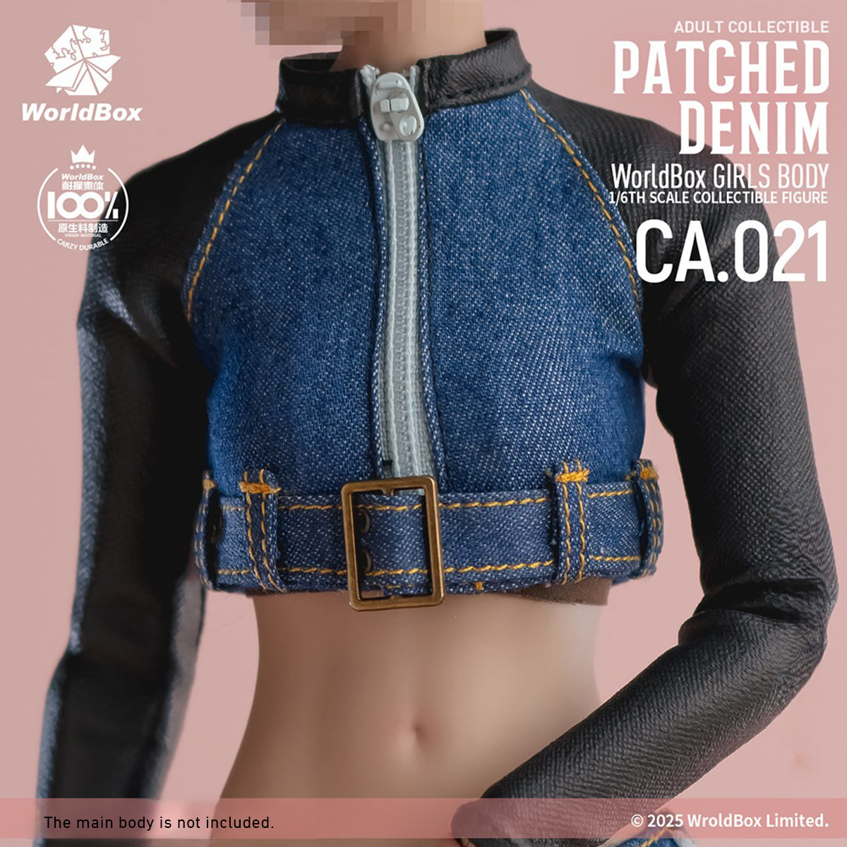 Worldbox Retro Patchwork Denim Suit CA021 Doll Clothes Accessory 1/6 Scale Fit Silicone Action Figure