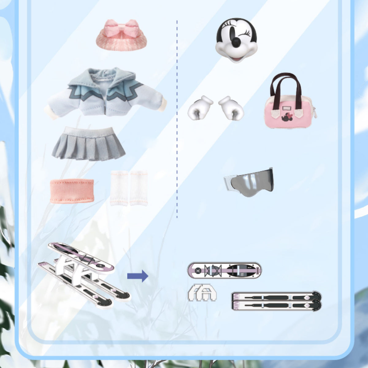 MORSTORM Disney Snow Board Club: Captain Mickey/Minnie Student/Coach Donald Duck/Daisy Student/Goofy Player Art Figurine