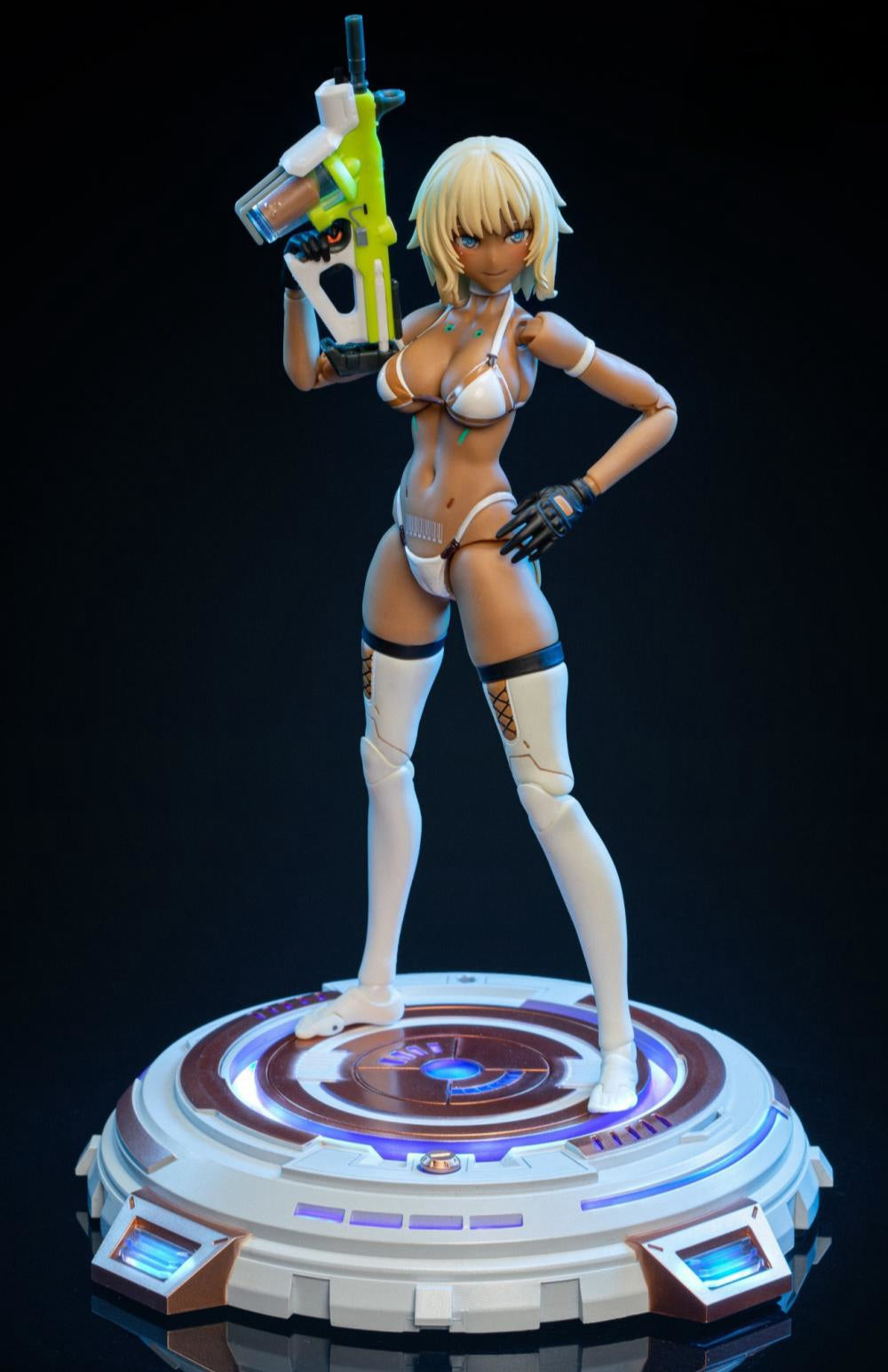 Accesorio para figura de acción 86TOYS a escala 1/12: Soporte luminoso para exhibición de figuras coleccionables en miniatura de 6 pulgadas, color blanco KH-02A