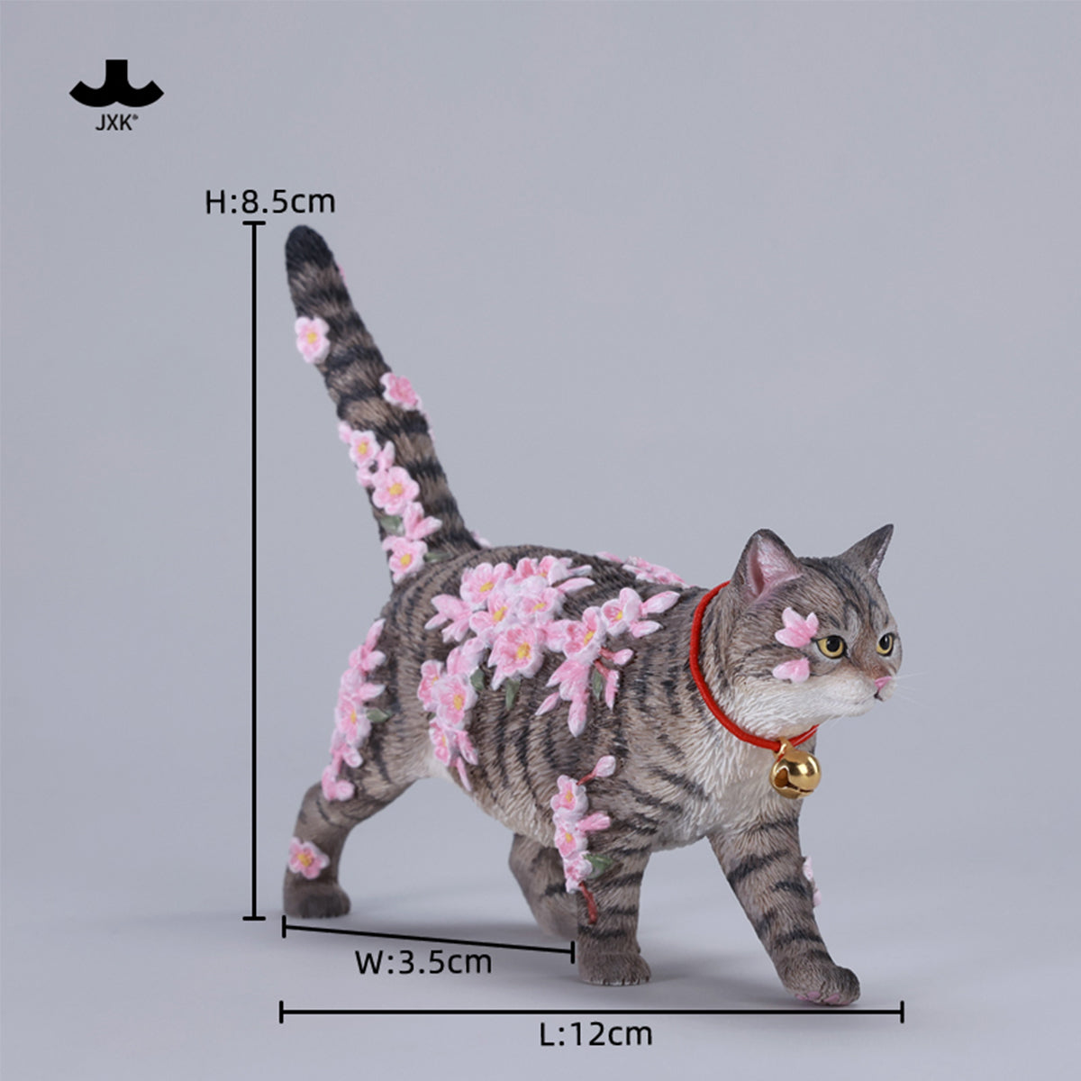 JXK, Cherry Blossom Cat, Static Animal Figurine
