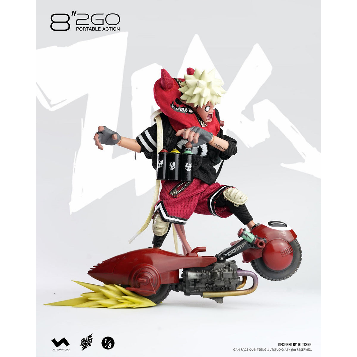 JTstudio 2GO GAKIRACE ZAIKI 8-inches Action Figure & Vehicle Model