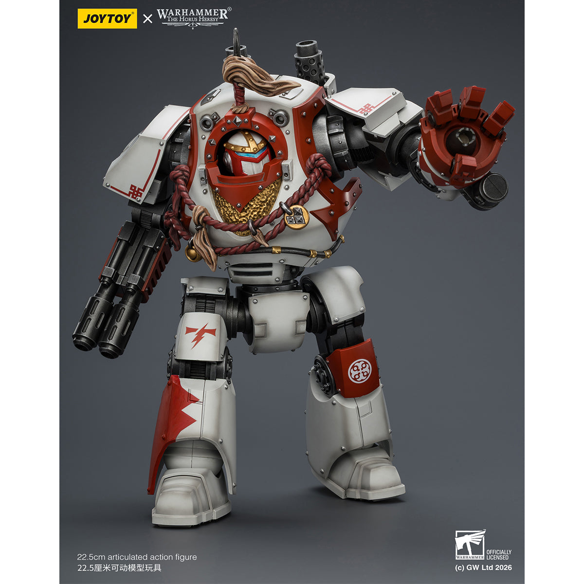 JOYTOY Warhammer 40,000 White Scars Contemptor Dreadnought & Hibou Khan Seeker of Atonement & Qin Xa - Master of the Keshig 1/18 Scale Action Figure