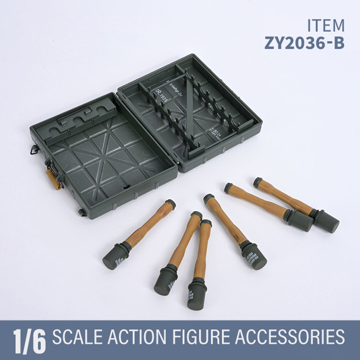 ZYTOYS, WWII Grenade Weapon Model, Doll Accessory for 12-inches Figure