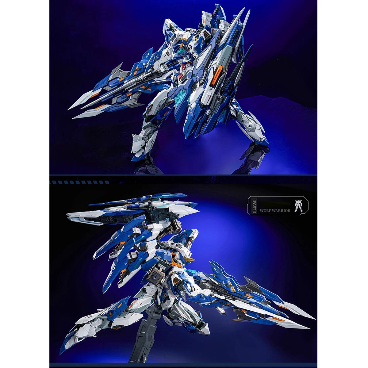 Nuclear Gold Reconstruction & Animester Crystal Envoy Unit 02 Wolf Warrior Mega Mode Alloy Mecha Bmovable 1/72 Scale Action Figure