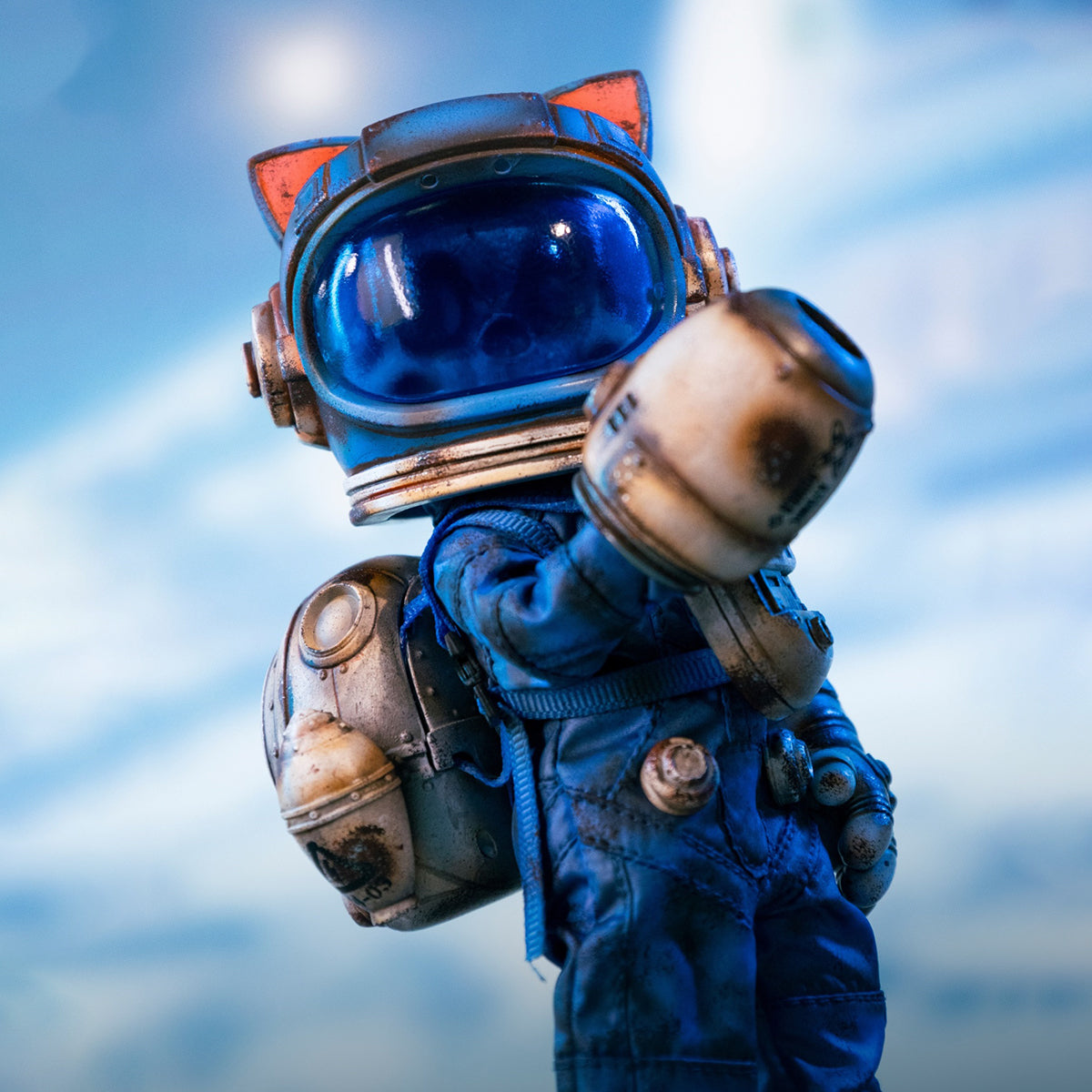 WeArtDoing Time Warrior Series Wasteland: Space Mouse Thunder Fighter-Blue Action Figure